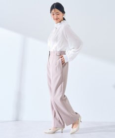 YECCA VECCA スタンドカラーシアーリボンブラウス