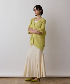 GRACE CONTINENTAL メッシュスキッパーニットカーディガン