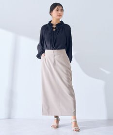 YECCA VECCA スタンドカラーシアーリボンブラウス