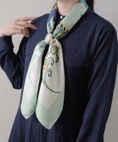 Marca ＜秋の新柄＞【Marcaオリジナル】サークルペイズリー  大判 シルクツイル スカーフ