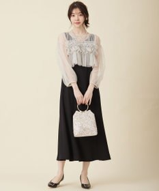 ANY SIS 【Lily Calin】チュールフリルトップス×ドレスセット