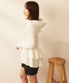 OP／FILA 【ocean pacific】フェイスガード付き バックフリル ラッシュガードパーカー