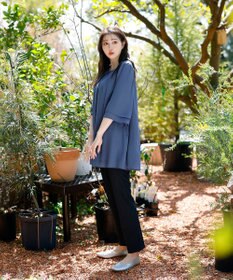 Tiaclasse 【洗える】レイヤードスリーブシフォンチュニック