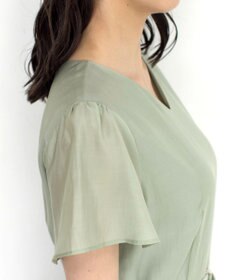 Tiaclasse L 【洗える】大人上品なシアータックワンピース