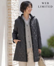 J.PRESS LADIES 【WEB限定カラーあり・2way】コンパクトタフタキルティング  フーデッド コート 【WEB限定カラー】ネイビー系