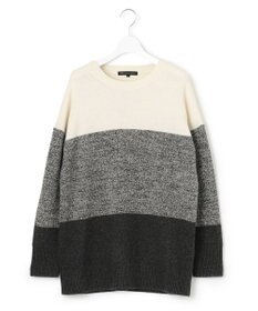 23区 【洗える】ウールナイロン カラーブロック ニット