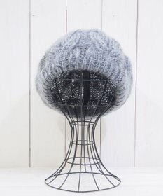 石田製帽 モヘアケーブルニット ベレー帽