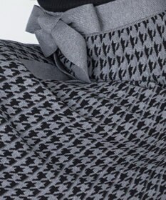 Tiaclasse 【洗える】千鳥柄ニットプリーツワンピース