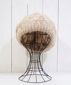 石田製帽 モヘアケーブルニット ベレー帽