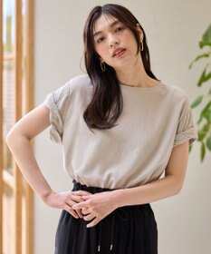 ANY 【手洗い可】ヨーロピアンリネンツイストスリーブブラウス