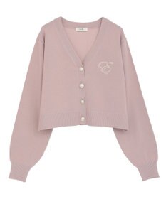 earth music&ecology ロゴ刺繍カーディガン