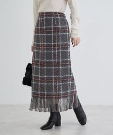 Green Parks ・ＳＵＧＡＲ　ＳＰＯＯＮ　チェックフリンジスカート