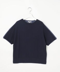 自由区 【大人のバイカラー】ライトクレープストレッチ プルオーバー