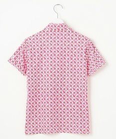 23区GOLF 【WOMEN】【吸水速乾/UVカット】アザミ小紋柄半袖ポロシャツ