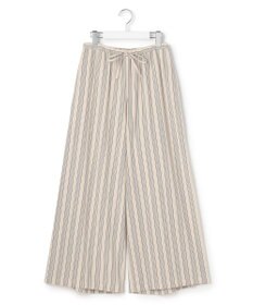 J.PRESS YORK STREET 【WOMEN】リネンストライプ イージーワイド パンツ