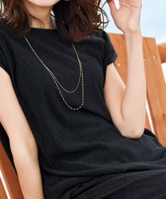 Tiaclasse 【安田美沙子さん  小倉優子さん着用・日本製】大人可愛い2連風チェーンネックレス