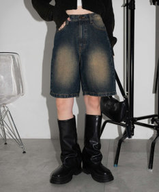 WEGO ヴィンテージウォッシュデニムハーフパンツ