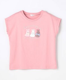 ANY KIDS 【綿100%】ひんやり フレンチスリーブ サガラ刺繡Tシャツ