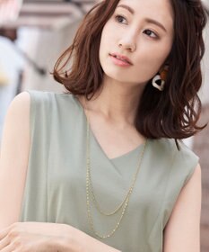 Tiaclasse 【安田美沙子さん  小倉優子さん着用・日本製】大人可愛い2連風チェーンネックレス