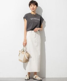 23区 S 【接触冷感/洗える】BON-PRESAGE ロゴ フレンチスリーブ Tシャツ