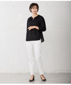 J.PRESS LADIES 【WEB限定カラーあり・洗える・イージーケア】 アーネストストライプ スリットネック カットソー