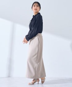 YECCA VECCA スタンドカラーシアーリボンブラウス