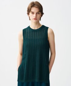 uncrave シースルーケーブルニット ノースリーブトップス