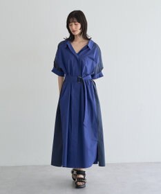 YECCA VECCA ベルト付きスキッパーシャツワンピース