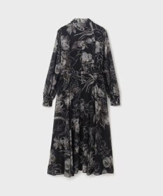 GRACE CONTINENTAL リボン付ロゴフラワープリントワンピース