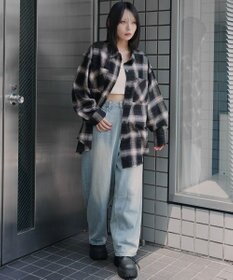 WEGO チェックBIGネルシャツ