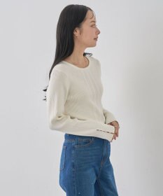 earth music&ecology パール＆ビジュースリーブプルオーバー