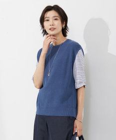 J.PRESS LADIES L 【洗える】コットンアセテート畦 ニットベスト