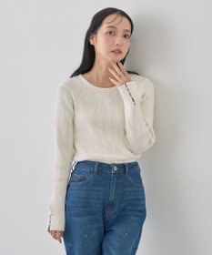 earth music&ecology パール＆ビジュースリーブプルオーバー