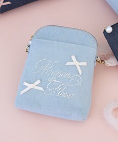 Maison de FLEUR ラインストーンデニムチュールショルダーバッグ