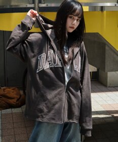 WEGO 【ユニセックス着用ITEM/MLサイズ展開】スラブチェックロゴジップパーカー