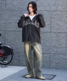 WEGO 【ユニセックス着用ITEM/MLサイズ展開】スラブチェックロゴジップパーカー