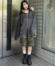 WEGO 【25年秋冬新作】ファーフードBIGZIPパーカー