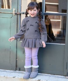 ANY KIDS ふくれジャガードリボンチュニック