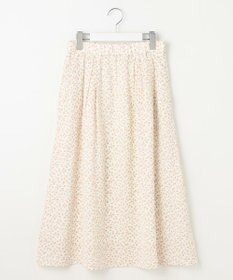 自由区 L 【カタログ掲載・セットアップ対応・洗える】ジオメトリックフラワードットプリント スカート