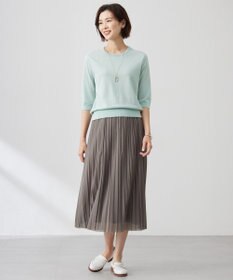 J.PRESS LADIES 【洗える】BASIC HT COTTON クールネック プルオーバー