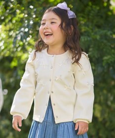 ANY KIDS スナップボタン リボンカーディガン