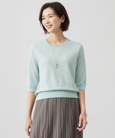 J.PRESS LADIES 【洗える】BASIC HT COTTON クールネック プルオーバー