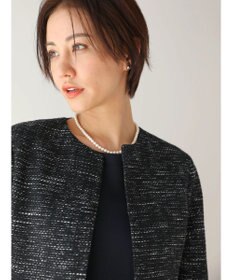 Green Parks ｅｆ－ｄｅ　ツィード調ノーカラージャケット