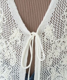 earth music&ecology フラワー刺繍メッシュベスト