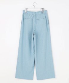 自由区 【セットアップ対応・楽チンキレイ見え】ソフトリネンダンガリーワイド パンツ