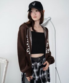 WEGO グラフィックジャガードニットZIPパーカー