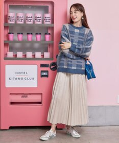 Tiaclasse 【洗える】チェック柄プルオーバーニット