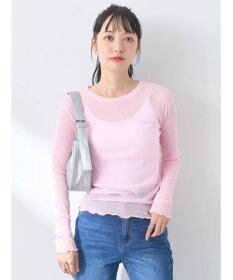 earth music&ecology シアーリブロゴ刺繍プルオーバー