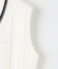 23区GOLF 【MEN】【洗える】ケーブル柄 ニットベスト