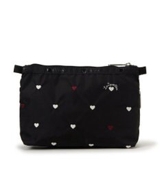 LeSportsac COSMETIC CLUTCH/レッド/ホワイトハートEMB